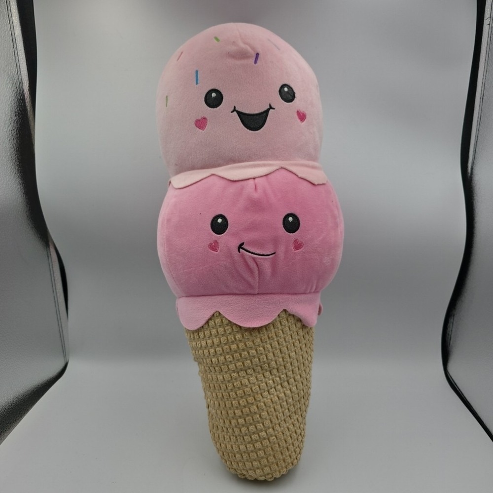 Plush Ice Cream Waffle Cone 19" Plush Stuffed Toy Double Scoop Walgreens